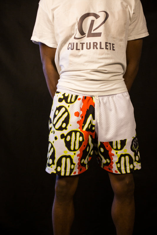 Afro Battle Shorts -White/Red image 0